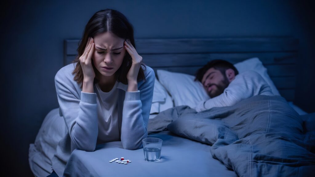 insomnia problem at night stress and sleep disorder symptoms